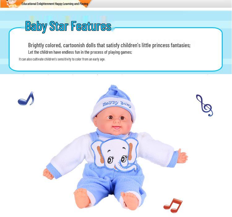 Small Smiley Realistic Gel Doll for Children's Educational Housekeeping Training