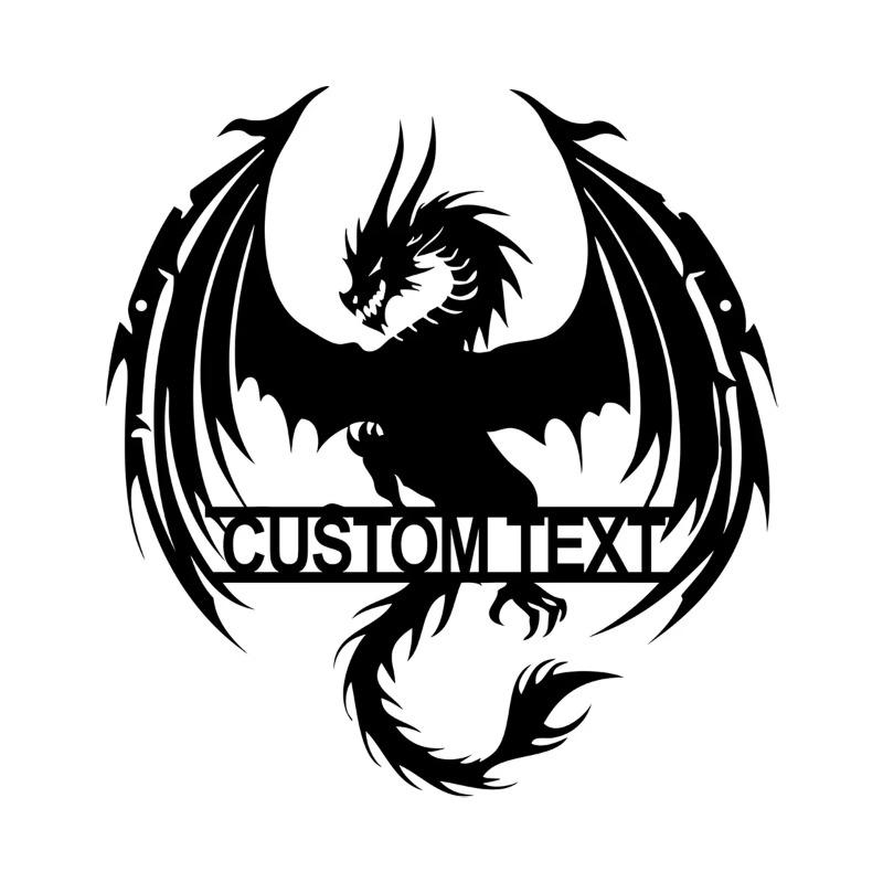 Custom Dragon Metal Wall Art, Personalized Dragon Metal Sign, Gorgeous Dragon Wall Decor, Ideal Dragon Name Sign & Gift for Dragon Lovers