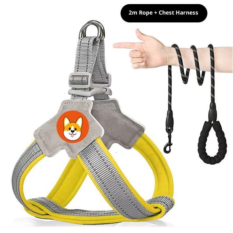 Köpek Tasması Yelek Tipi Evcil Hayvan Göğüs Kayışı Köpek Gezdirme Tasması Küçük ve Orta Boy Corgi Ayı Teddy Tasması