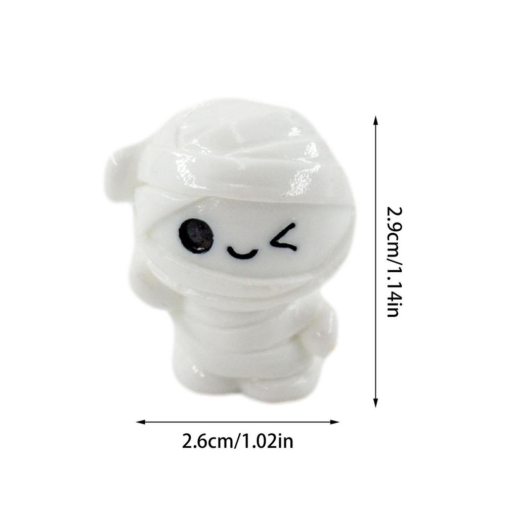 Halloween Mini Figurines Winter Festival Decoration Ornaments Spooky Mummy Miniatures Pumpkin Shape Supplies Seasonal Decor