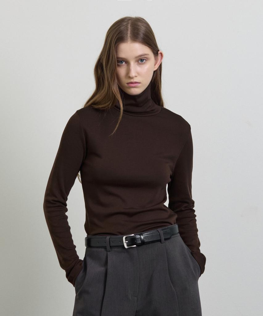 Edeuwodeubeollun Brushed Fleece Turtleneck Long Sleeve T-Shirt_6 Colors