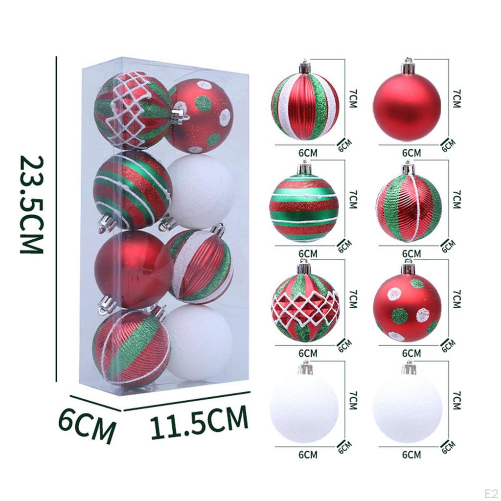8 Christmas Ball Decorations 6 Cm Baubles for Festive Gatherings and Anniversaries