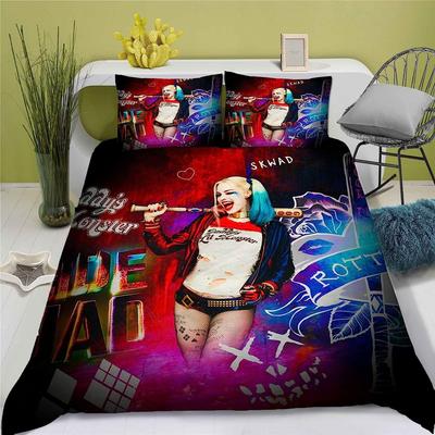 Film d'animazione Joker Copripiumino Federa 2/3 pezzi H-Harley Quinn Set Biancheria da Letto Decorazione Camera da Letto Adulto Ragazzo Ragazza Singolo Matrimoniale