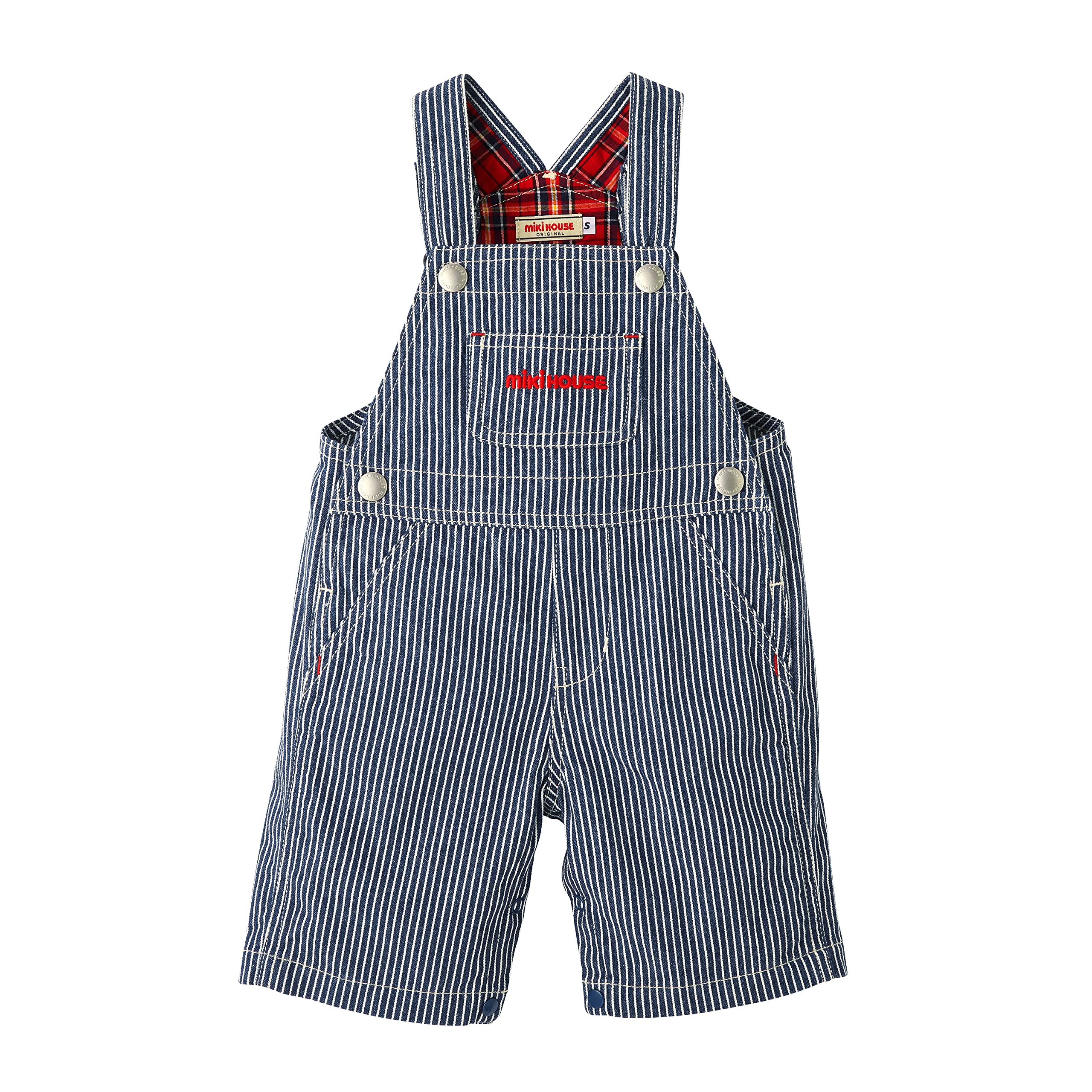 

Overalls Length Logo Hickory Overalls Pants Boys Girls Baby Kids Baby Clothes Clothes L Navy x White [MIKI HOUSE] 3/4 Children s 10-3340-492