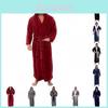 Cozy Long Sleeve Hooded Bathrobe For Autumn And Winter Homewear In Multiple Colors