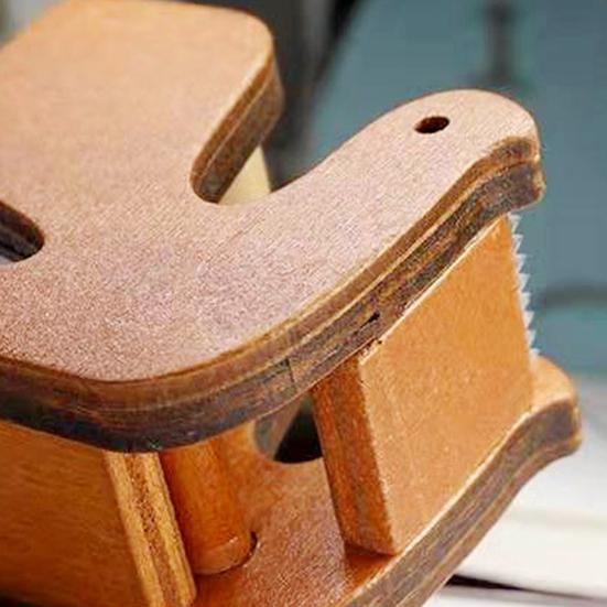 Wooden Tape Cutter Desktop Tape Dispenser Animal Shaped Squirrel Whale Design Ergonomic Easy Cut Tape Holder for Office Home School Storage