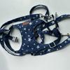 Hundegeschirr-Set mit 2M Leine Denim-Geschirr Verstellbarer Gurt für kleine und mittlere Hunde Katzen Hundezubehör Outdoor für Bichon Frisé