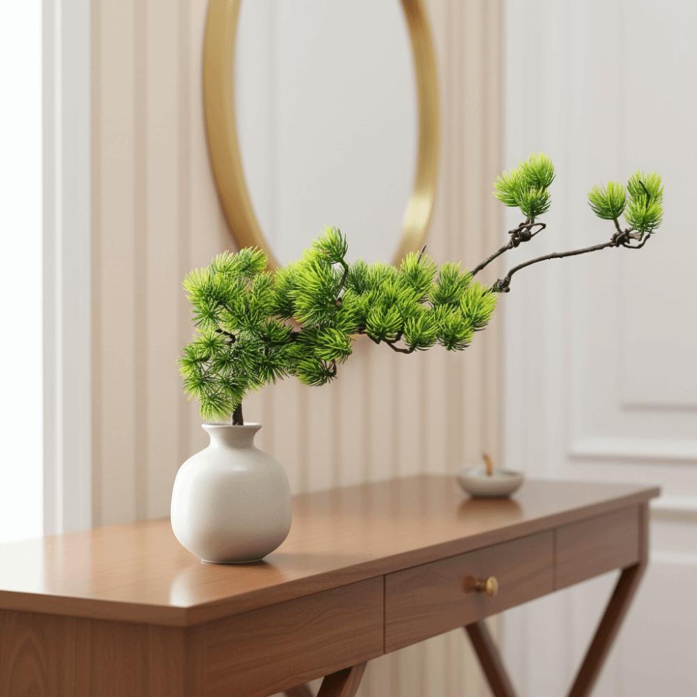 Plastic Artificial Plant Flexible Welcome Pine Tree Vase Plant Simulated Pine  Foyer Decor