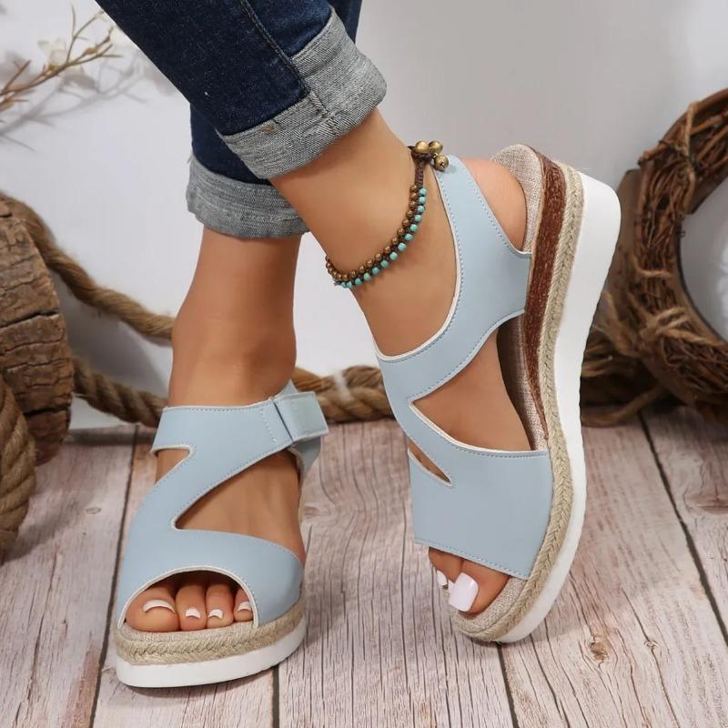 Woven High Heel Sandals Women's 2025 New Style Thick Bottom Fish Mouth Slippers Thick Bottom Women's Sandals Rubber Outsole