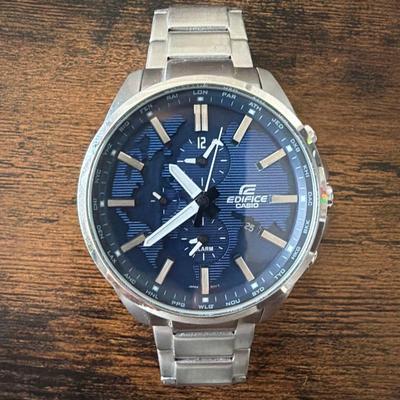 Used CASIO EDIFICE Casio EDIFICE World Time Men's Watch Blue Dial