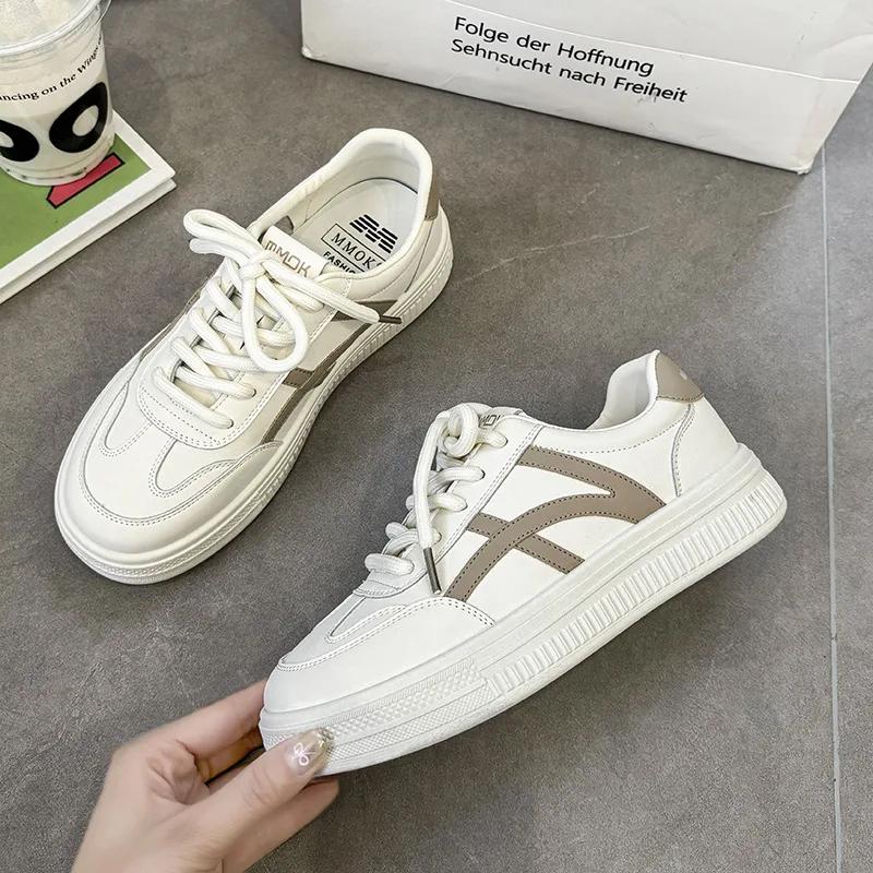 Fashion New Women Breathable Casual Lightweight Sneakers Lace-up Vulcanized Shoes Ladies Soft Sole Wear-Resistant Sneakers Female Shoes