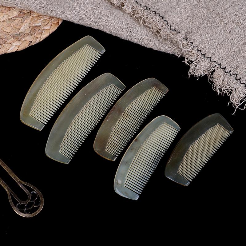 1*Natural Amber Ox Horn Comb Hair No Static Health Care Brush Hairdressing Comb