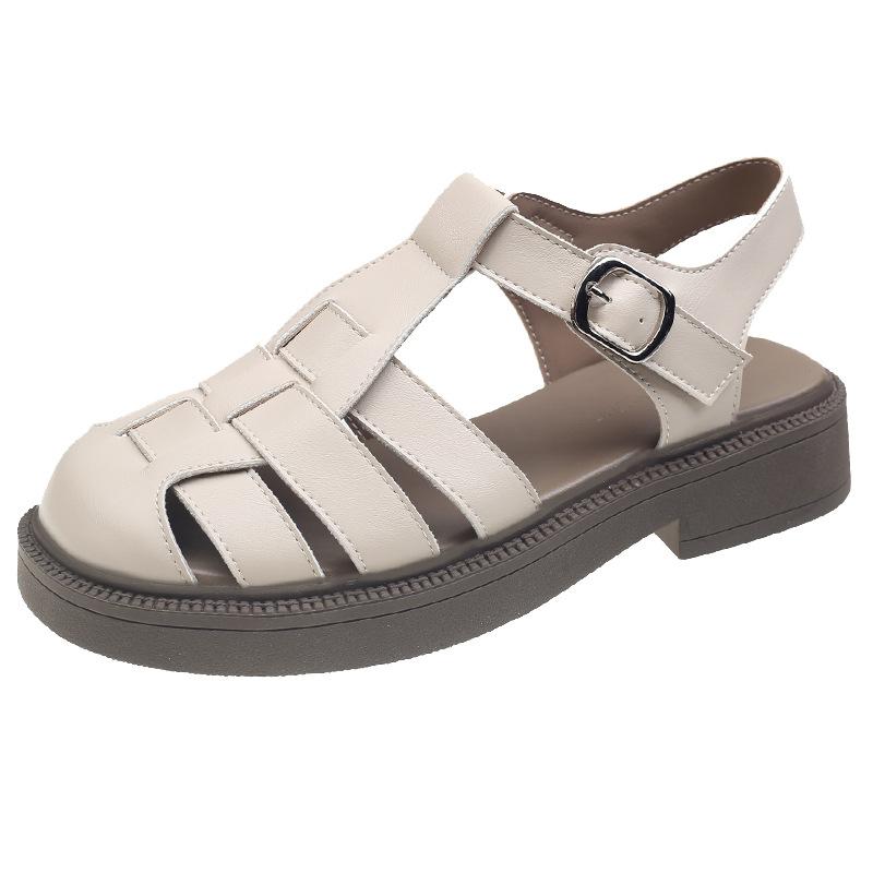 Casual fashion woven hollow platform Roman sandals 2025 summer new women's shoes Baotou beach sandals