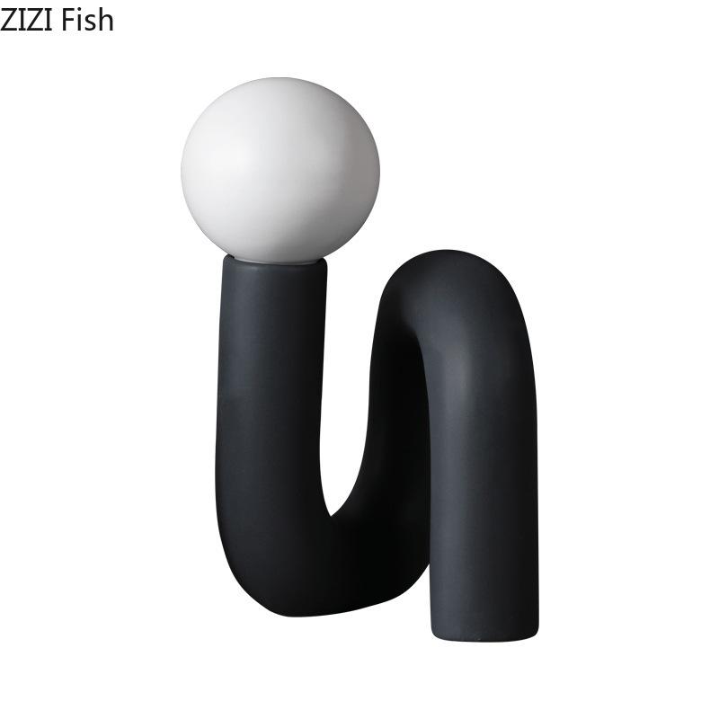 Creative Twisted Pipeline Abstract Artwork Statue Desk Decoration Ornaments Modern Crafts Ceramic Sculpture Room Aesthetic Decor