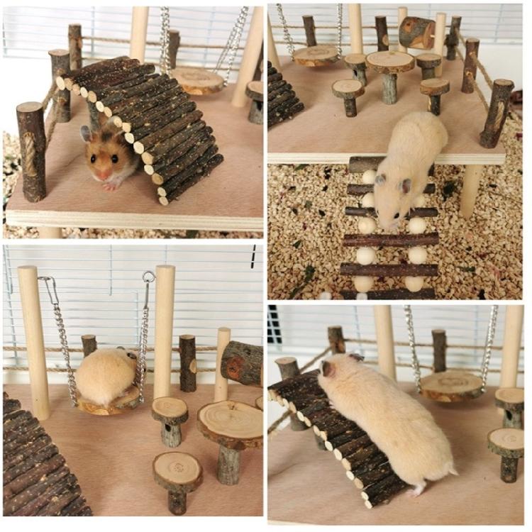 Wood Stackable Hamster Toy Combo Offering Versatility Exploration Possibilities