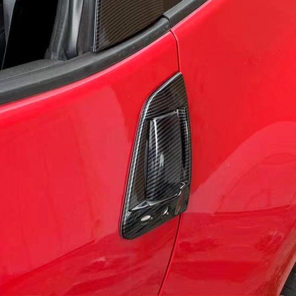 Carbon Fiber Style Exterior Side Door Handles Cover Trim Accessories for Nissan 370Z