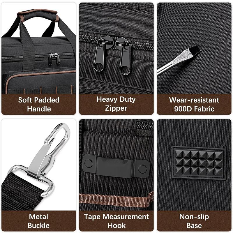 DGEV Tool Tote, Tool Bag Organizer, Electrician Tool Bag, Tool Bag, Tool Caddy, Tool Bags for Electricians