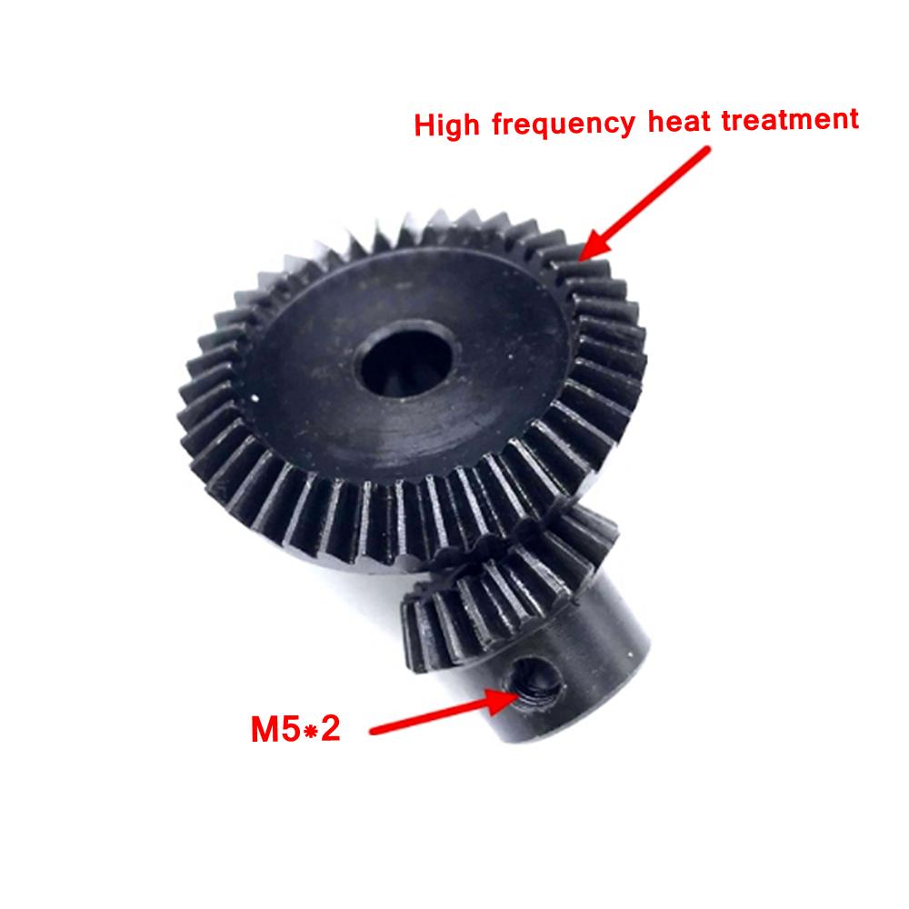 1:2 Right Angle Gearbox Bevel Gear 1M 20T 40T 8MM Steel Straight Bevel Gear Set