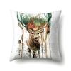 Polyester Pillowcase Automobile Decoration Home Printed Deer Pillowcase Waist Cushion Cover Car Cushion Head Cushion Cover