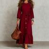 Independent Station Women's Elastic Waist Dress Splicing Solid Color Ruffle Edge hem Dress