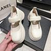 Fashion Fashionable and Minimalist Mary Jane Women's Shoes 2024 Autumn New Thick Sole Inner Elevated Casual Small Leather Shoes Heels