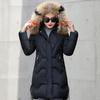 Zimní dámský kabát Zesílený Vatovaný Umělá kožešina Dlouhý rukáv Zapínání na zip Bavlna Dámský Péřový kabát Slim střih Střední délka Kapsy Bunda