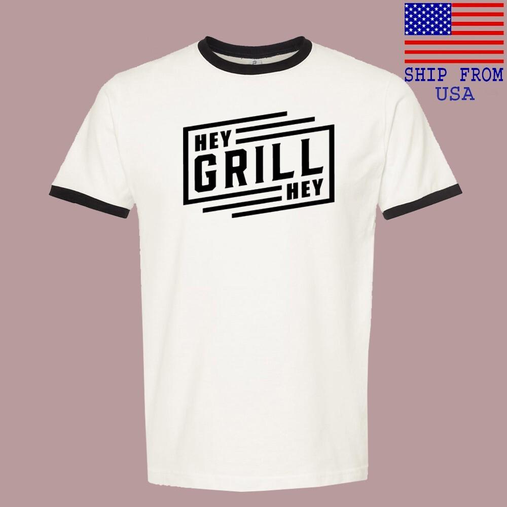 Hey Grill Hey Men#039;s Ringer Black Size S3XL Unisex T-Shirt XL