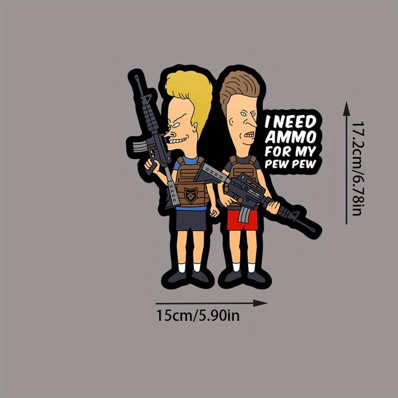 

МНЕ НУЖНЫ ПАТРОНЫ ДЛЯ МОЕГО ПИУ-ПИУ Автомобильные наклейки Мультяшные автоаксессуары Украшение окна бампера кузова Самоклеящиеся виниловые наклейки 15x17.2CM