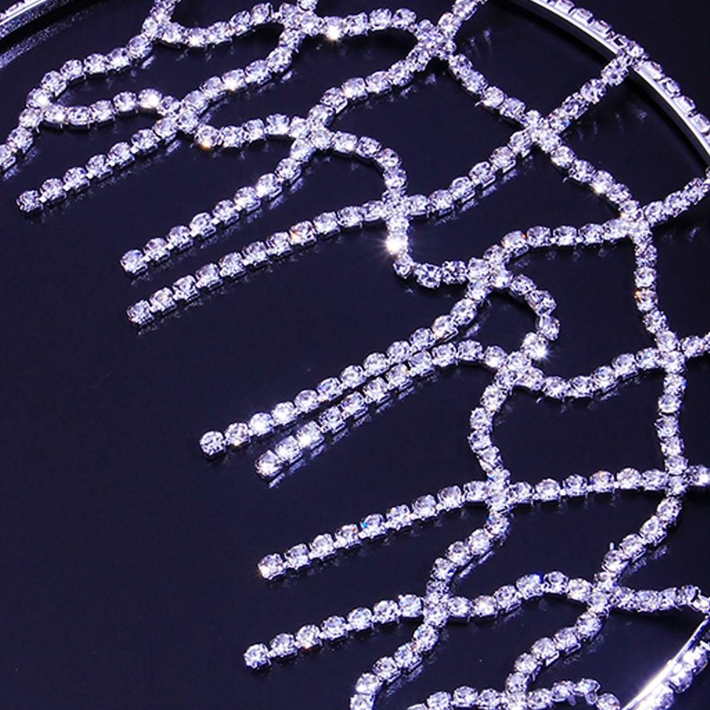 StoneFans Multilayer Head Chains Jewelry Silver Color Link Headband for Women Rhinestone Bridal Wedding Hair Accessories Gift