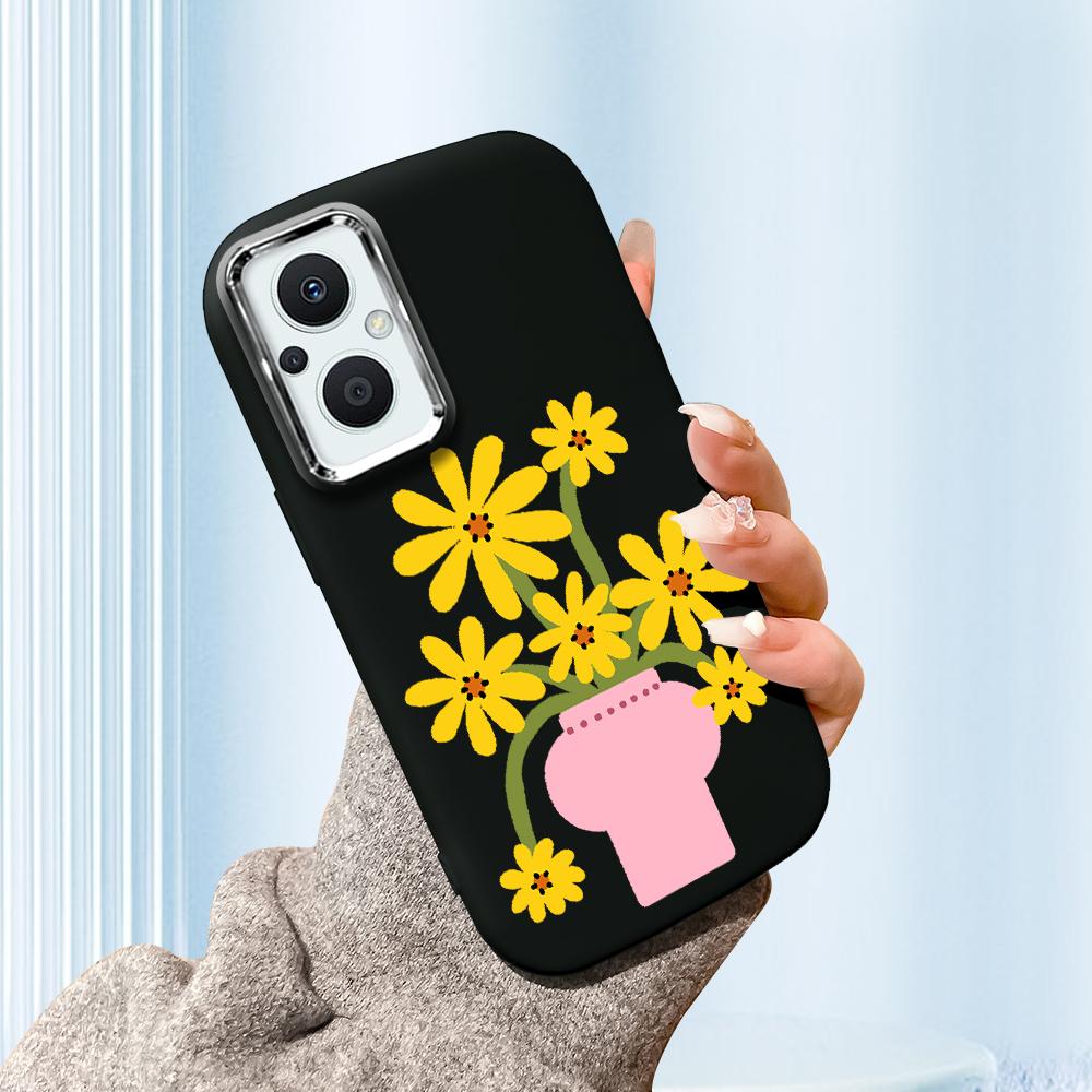 Für Vivo V23 V25 V27 V29 V30 Y27S Y28 Y33S Y36 Infinix Hot30I Hot40 Tecno Spark20 Cartoon Schwarze Katze Silberner Rand Weiche Flüssigsilikon Schutzhülle