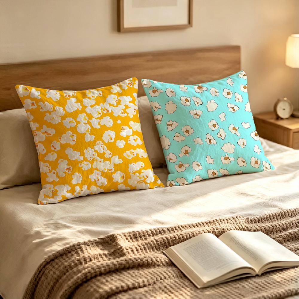 Food Popcorn Cushion Cover Pillow Cover Nordic Minimalist Throw Doublesided Print Cushion Case For Sofa Bedroom Decor