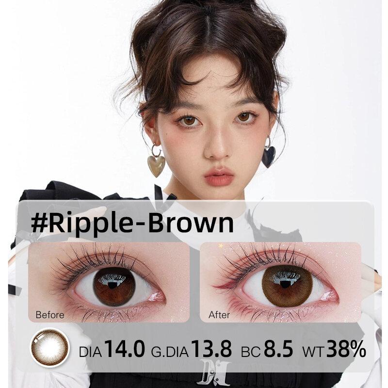 Mrs.H Hot Sale Power Natural Big Eyes Colored Grey Brownsoft Contact Lens Yearly 14.0mm —14.2mm Lenses