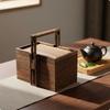 Handled Wooden Box Portable Gift Wood Look Packaging for Festivals 23.5x15x15cm