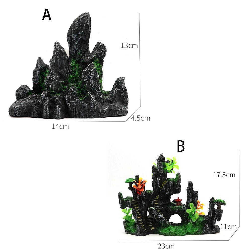 Creative Aquarium Rockery Mountain Decoration Resin Mountain Stone Statue  Landscaping