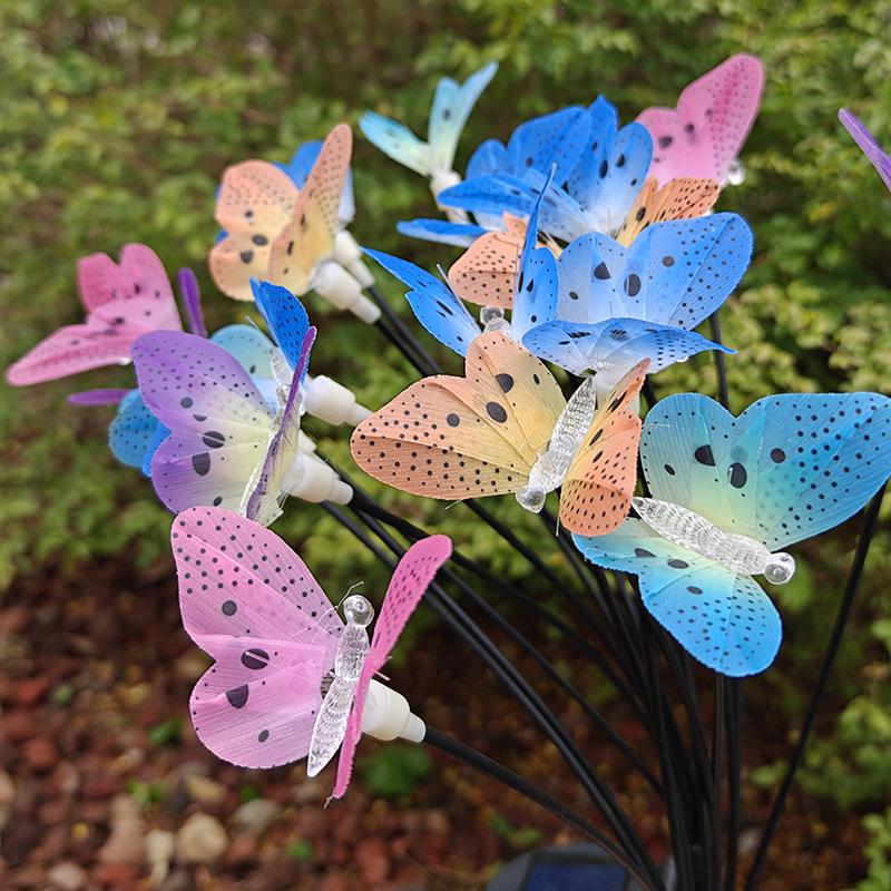 Seven-Color Solar Butterfly Light for Garden Decoration.