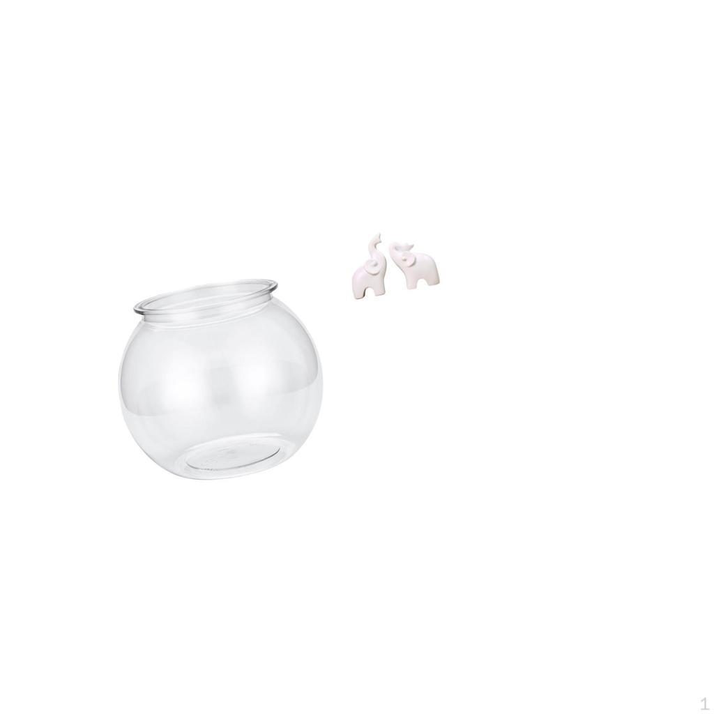 Transparent Small Fish Tank Clear Household Ornament DIY Bowl Vase Tabletop Elephant Sculptures