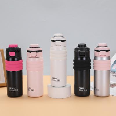 Hochwertiger Sportkessel mit großem Fassungsvermögen, doppelwandiger Vakuum-Thermosbecher aus 316er Edelstahl, Outdoor-Doppelgetränke-Klappbecher