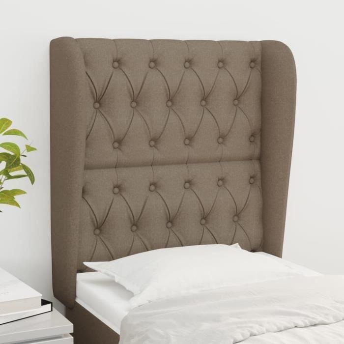 VidaXL Tête de lit avec oreilles Taupe 83x23x118-128 cm Tissu3118270