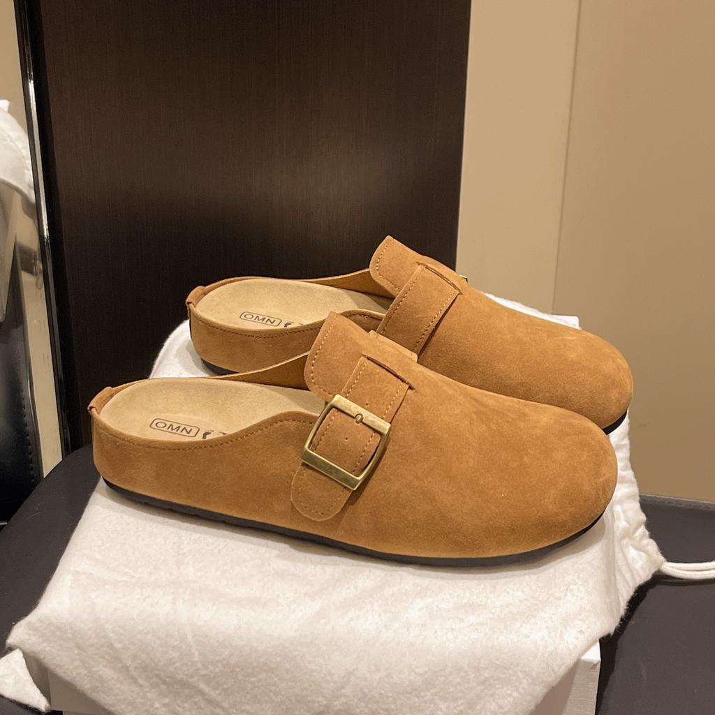 2025 summer new Boken shoes women's cork platform fishing half slippers Boken shoes women's outer wear bag head drag