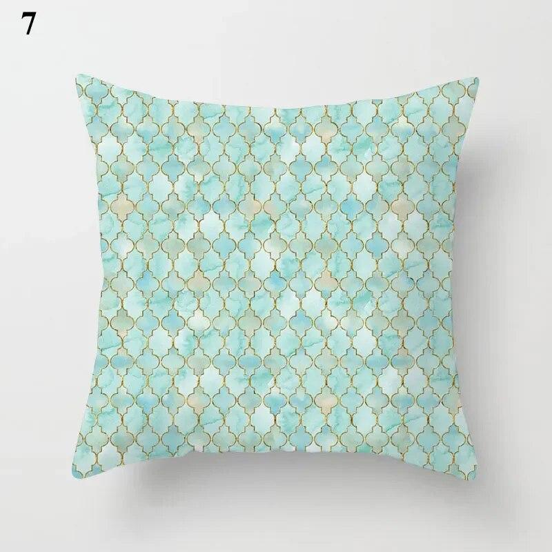 Fresh Fashion Mint Green Blue Pillowcase Living Room Sofa Office Cushion Cover Modern Simple Geometric Home Decor