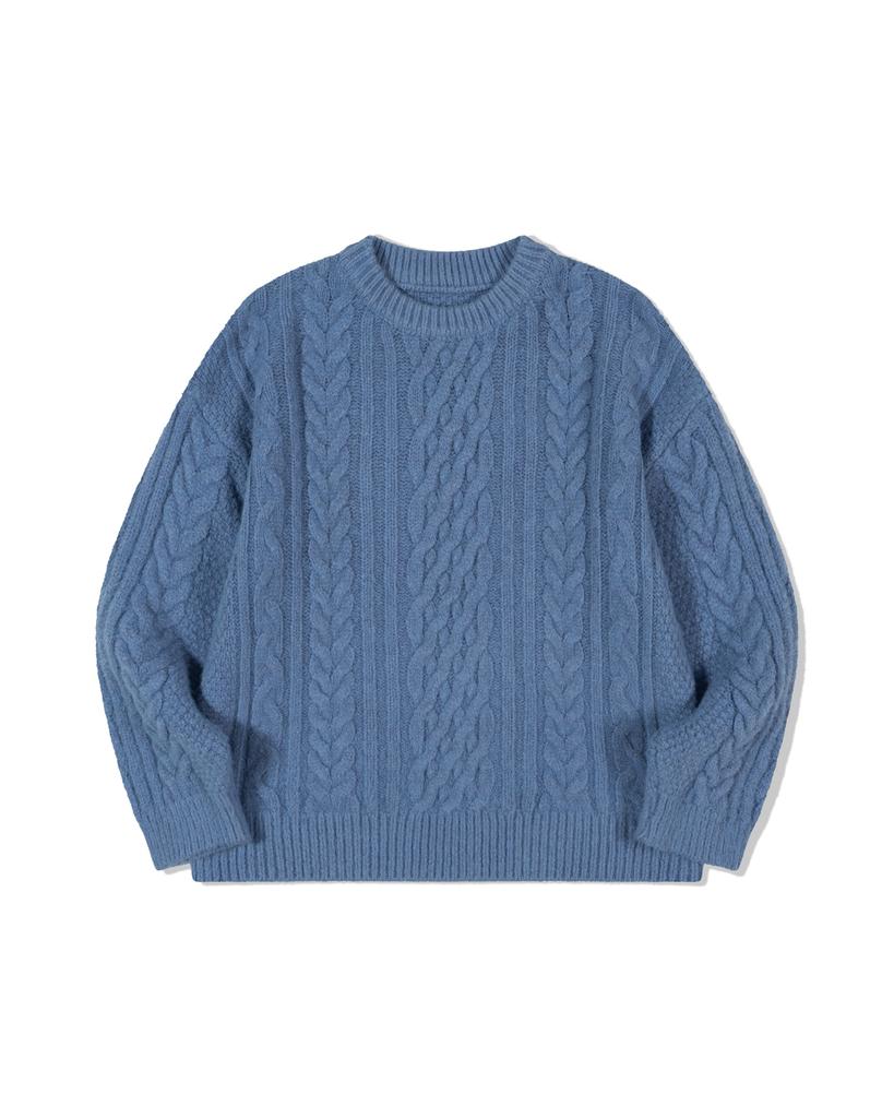 MOAA Classic Cable Knit Top (Azure)
