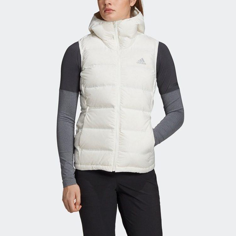adidas Dámské péřové vesty Jasně bílá S kapucí Pevná Střední Jiné DW9277