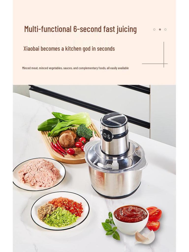 Stainless Steel Touch Screen Electric Meat Grinder & Food Processor