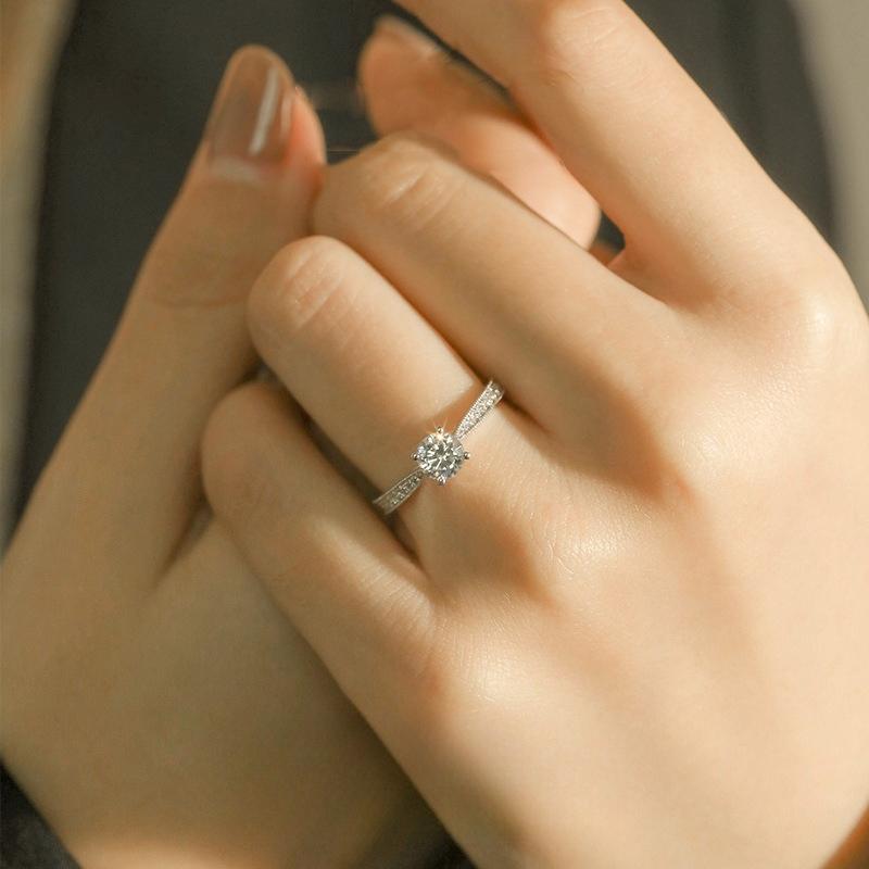 1Ct   Silve Gorgeous Shiny Zircon Stone Ring For Women Engagement Wedding Luxury High Quality Fine Jewelry