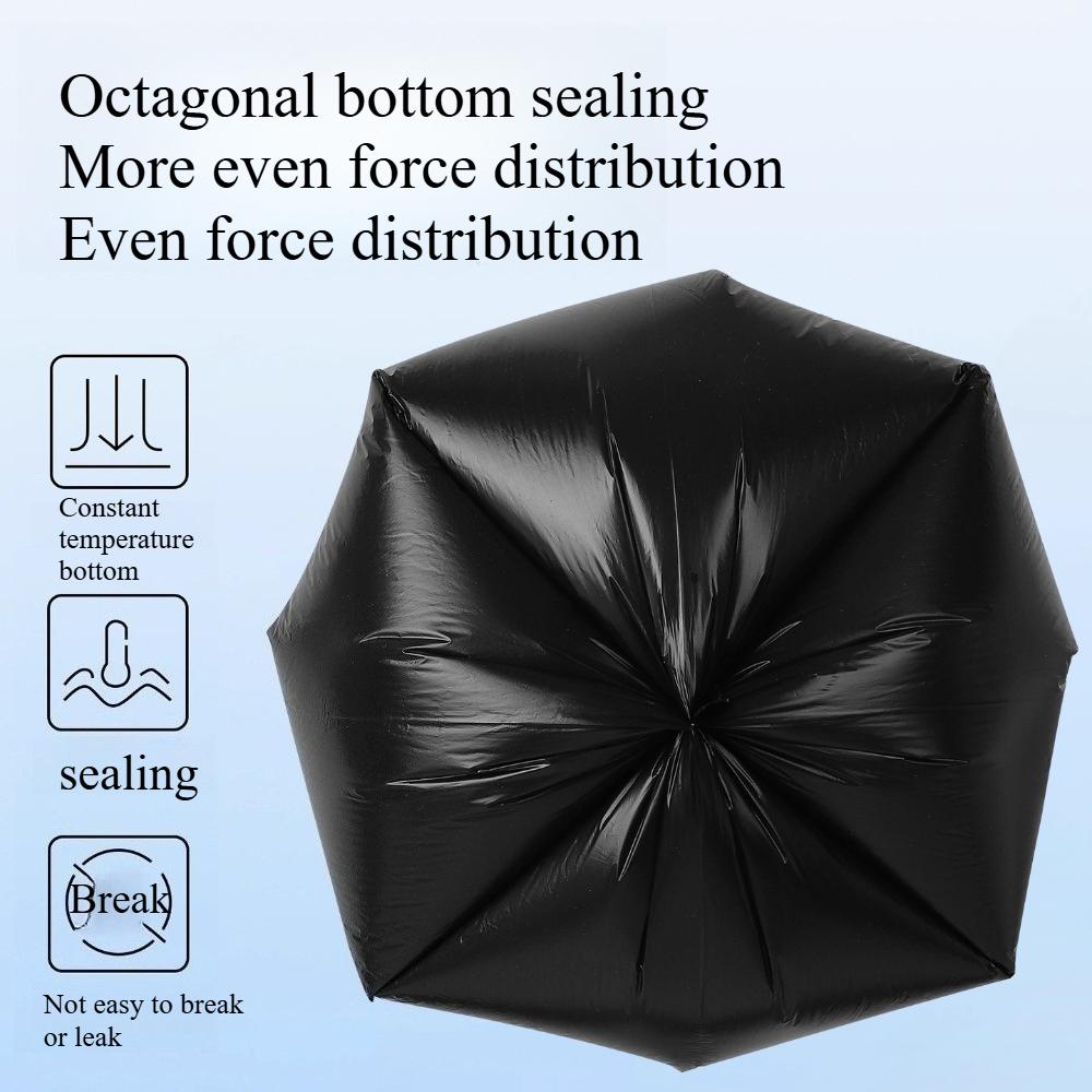 Extra-Thick Vest-Style Garbage Bags | Medium-Large Size Black Trash Bags for Home Kitchen Bathroom | Heavy-Duty Portable Household Waste BagsRQSL-001