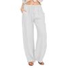 2024 Plus Size Women's Casual Loose Cotton & Linen Long Pants - European & American Style