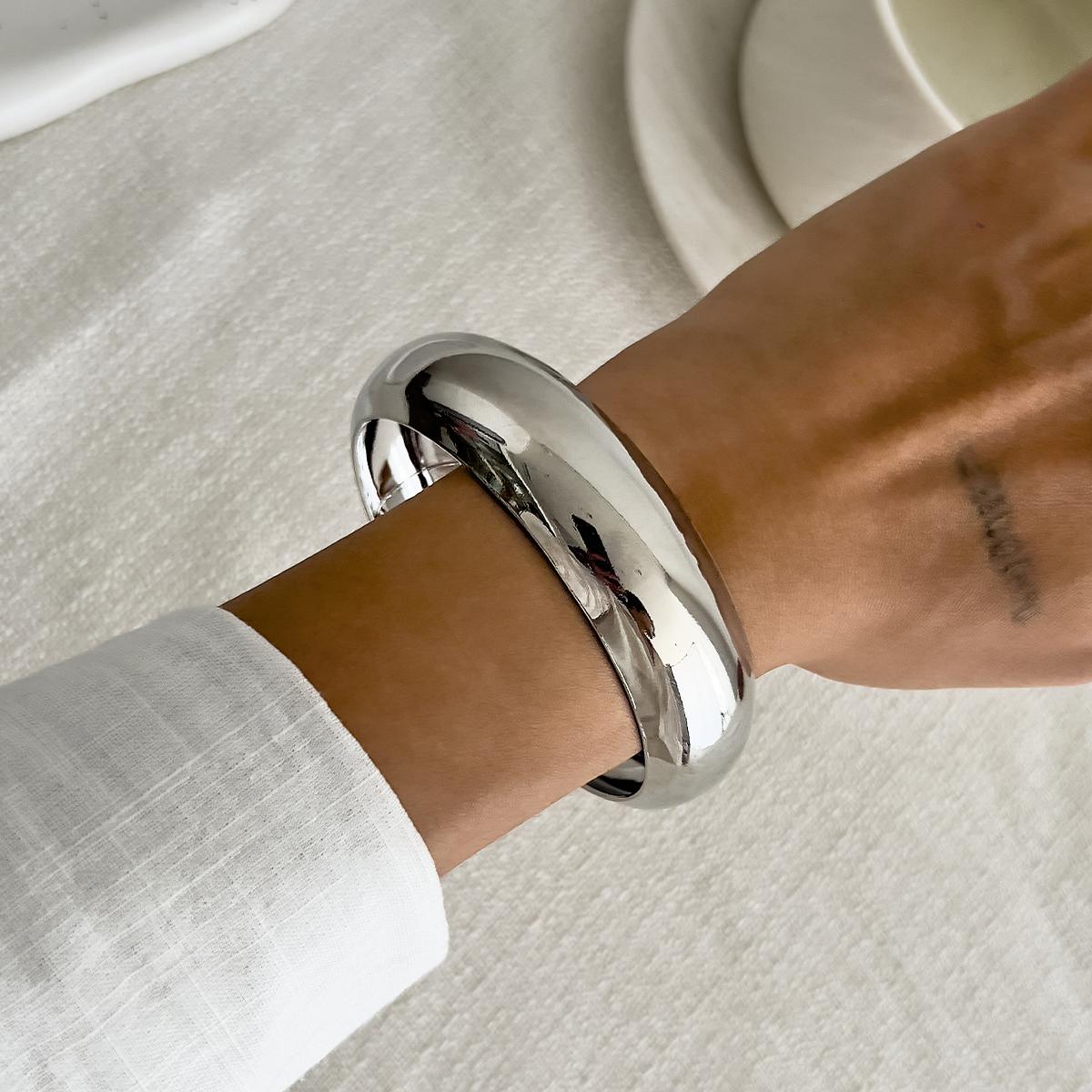 

Ingemark 3 Styles Vintage Chunky Resin Bangles for Women New Trendy Punk Irregular Stack Bracelets Couple Jewelry Accessories