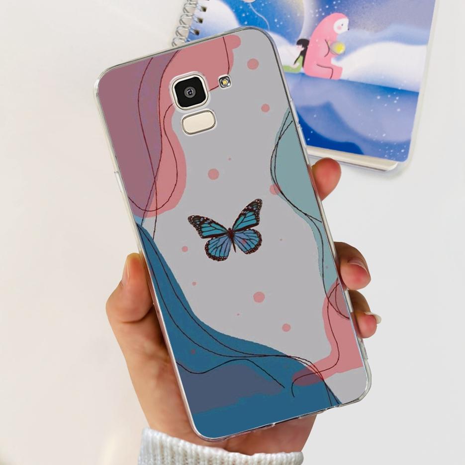 For Samsung Galaxy J6 2018 Case SM-J600F Stylish Painted Cover Clear Silicone Soft TPU Phone Case For Samsung J6 Plus J6+ Bumper