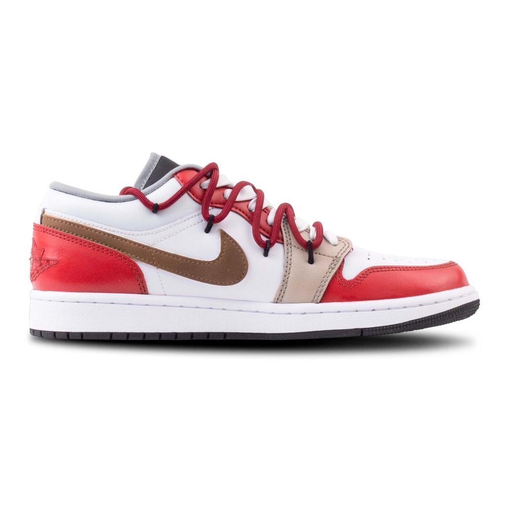 Jordan Arrivano le Air Jordan 1 Festa di Primavera Ammortizzazione Basse Vintage Scarpe da Basket Unisex Bianco Rosso 553558-040(Team144-)