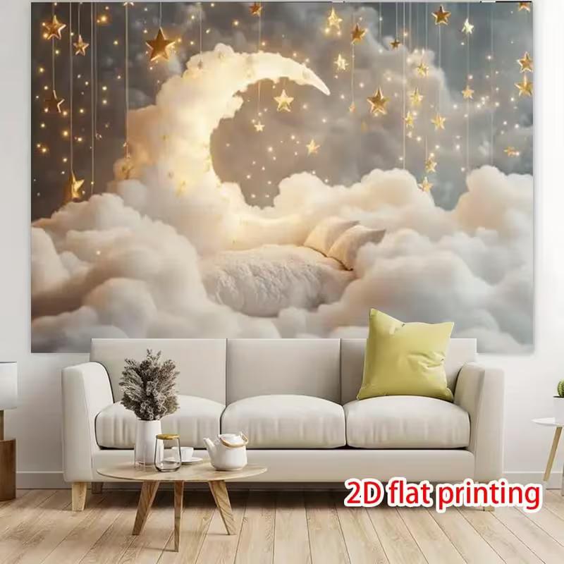 2D Mond Stern Wolke Kulisse Geschlechtsenthüllungsparty Fotografie Hintergrund